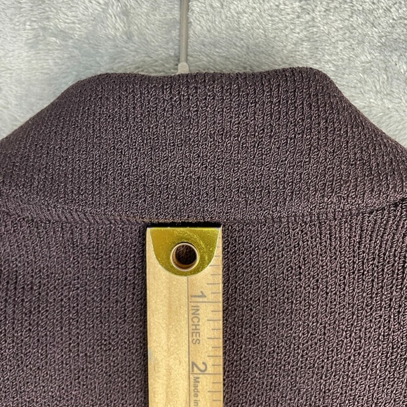 St. John Santana Knit Cardigan Jacket Womens Size 8 Brown Gold Button Old Money - Picture 7 of 10